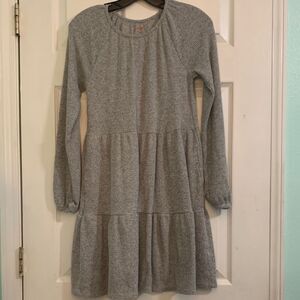 Cat & Jack Gray Long Sleeve Waffle Dress Size XL 14/16
